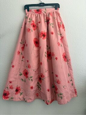 Floral Pink Maxi Skirt - Women's Flowing A-Line